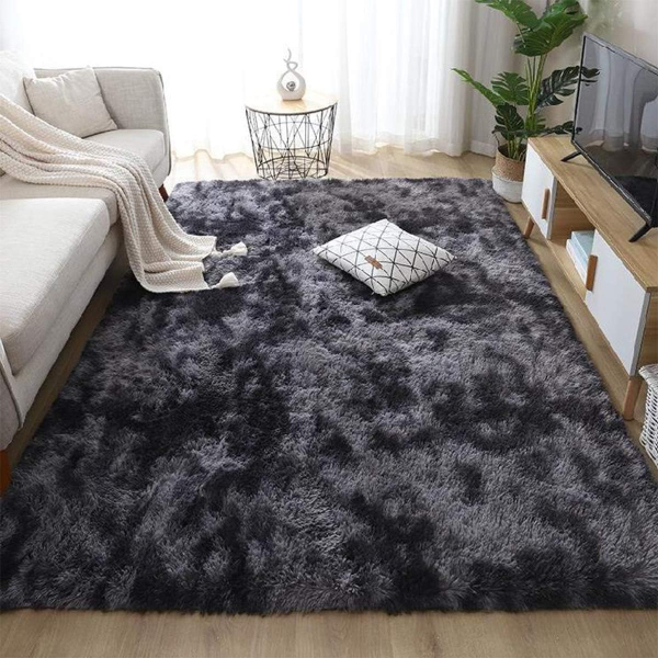 Soft Velvet Texture Non-Slip Fluffy Bedroom Carpet for Comfort and Relaxation