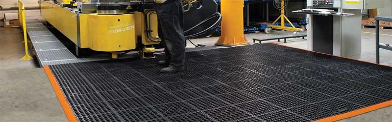 Overview of industrial matting types for UK factory safety — anti-slip, drainage and ergonomic solutions