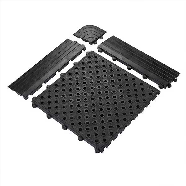 Durable Anti-Fatigue Interlocking Mat Tile with Accessories