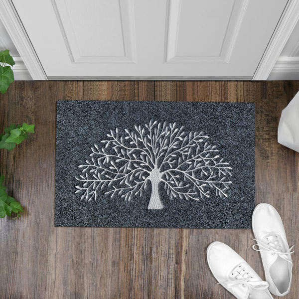 Tree of Life Welcome Mat Farmhouse Style Outdoor Front Door Entry Rug 