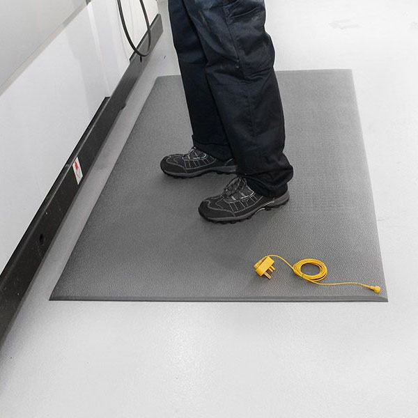 Grey Durable & Anti Static Rubber Floor Matting