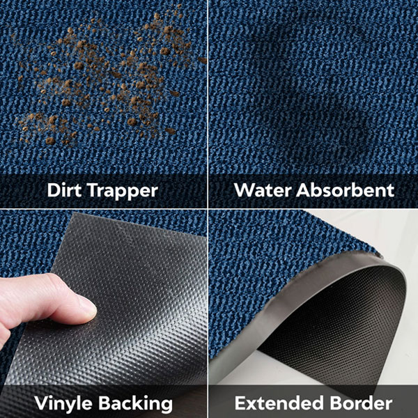 Heavy Duty Anti-Slip Rubber Barrier Mat with Absorbent Surface
