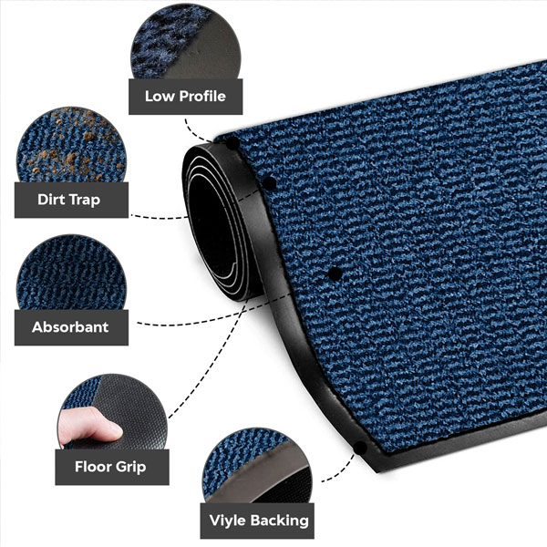 Heavy Duty Anti-Slip Rubber Barrier Mat with Absorbent Surface