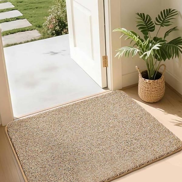 Non-Slip Dirt Trapper Doormat Beige
