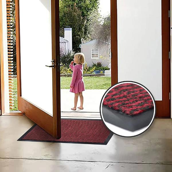 Red & Black Rubber Door Mat 